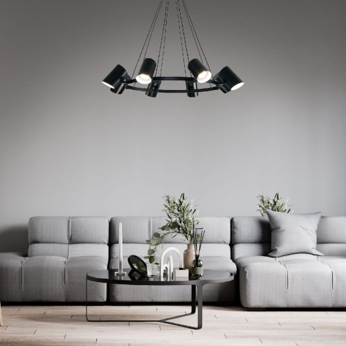 Подвесная люстра Eurosvet Splay 70147/8 черный Smart a062034