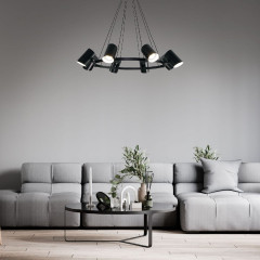 Подвесная люстра Eurosvet Splay 70147/8 черный Smart a062034