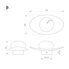 Настенный светильник Arlight SP-PERLEN-WALL-L350-6W Warm3200-MIX (BK, 150 deg, 230V, TOUCH-DIM) (IP20 Металл) 057588