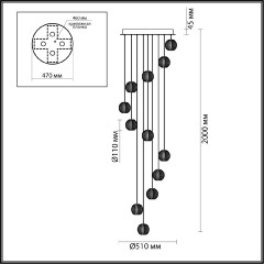 Каскадная люстра Odeon Light Crystal 5008/56L
