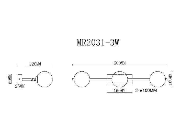 Настенный светильник MyFar Valency MR2031-3W