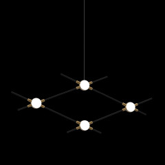 Люстра Molecular 4 black/gold
