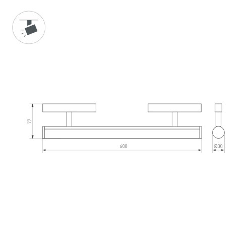 Трековый светильник Arlight Mag-Orient-Tube-Corner-L600-20W Warm3000 037350