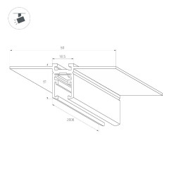 Шинопровод встраиваемый Arlight MAG-MICROCOSM-TRACK-5015-FDW-2000 (BK) 043051