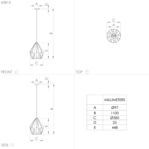 Подвесной светильник Eglo Carlton 43815