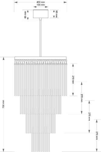 Люстра на штанге Kutek Filago FIL-ZW-10(P)450/270