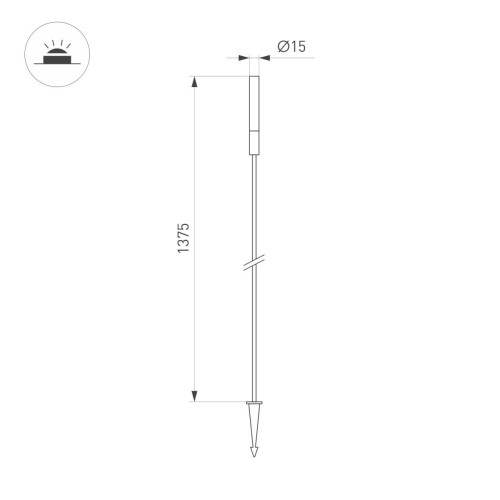 Ландшафтный светильник Arlight KT-CATALI-BOLL-H1375-0.5W Warm3000 (BK, 160 deg, 24V) 050684