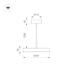 Подвесной светильник Arlight SP-ELEGANT-R500-37W Warm3000 (BK, 120 deg, 230V) 033922(1)