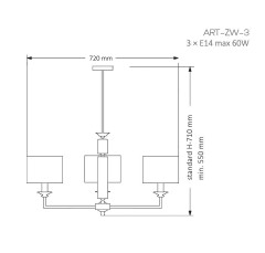 Подвесная люстра Kutek Mood Artu ART-ZW-3 (N)