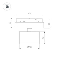 Трековый магнитный светильник Arlight MAG-ORIENT-RONDO-R90-9W Day4000-MIX 048345