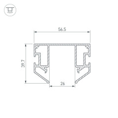 Профиль-держатель Arlight MAG-STRETCH-25-2000 (5LN) 056188