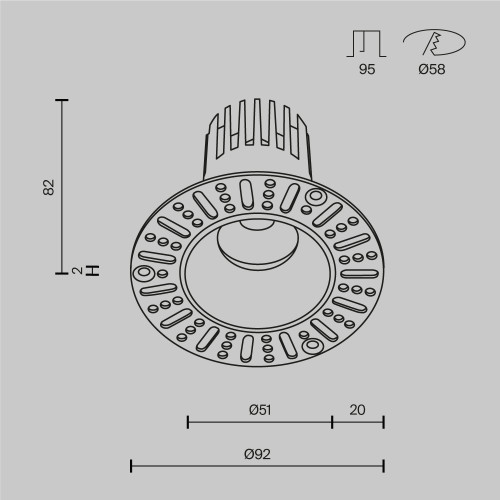 Встраиваемый светильник Maytoni Technical Dip DL124-10W-4K-TRS-B