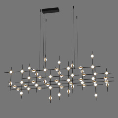 Люстра Molecular 55 black/gold