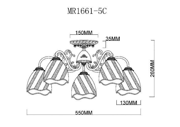 Потолочная люстра MyFar Nicole MR1661-5C