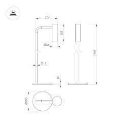 Торшер Arlight SP-VERDI-FLOOR-3W Warm3000 (BR, 20 deg, 230V) (IP20 Металл) 058488