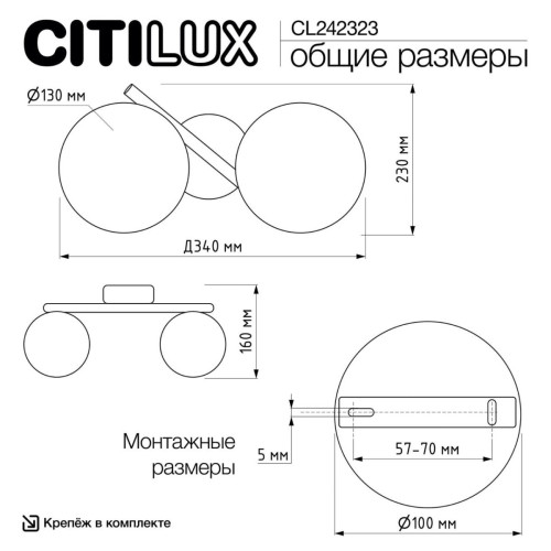 Настенный светильник Citilux Ronny CL242323