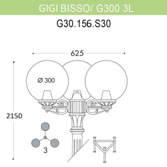 Уличный фонарь Fumagalli Ricu Bisso/G300 3L G30.156.S30.BYE27