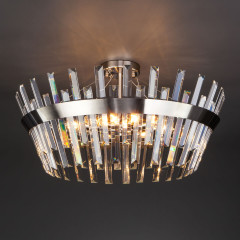 Люстра на штанге Eurosvet 10111/8 сатин-никель / прозрачный хрусталь Strotskis Smart a047847