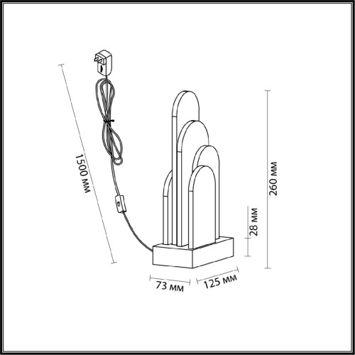 Настольная лампа Odeon Light Foros Hightech 5437/12TL