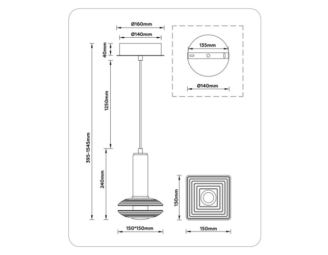 Подвесной светильник Ambrella Light High Light Crystal LH31003