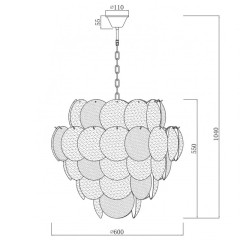 Подвесная люстра iLamp Rivoli 15617-14 CR+MULT