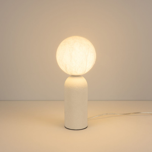 Настольная лампа Arlight SP-SILKA-TAB-R150-6W Warm2700 (WH, 330 deg, 230V, TOUCH-DIM) (IP20, Натуральный шелк) 056890