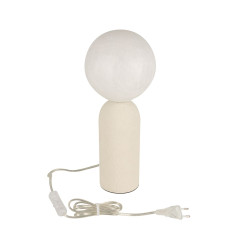 Настольная лампа Arlight SP-SILKA-TAB-R150-6W Warm2700 (WH, 330 deg, 230V, TOUCH-DIM) (IP20, Натуральный шелк) 056890