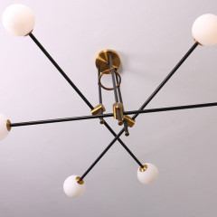 Люстра на штанге Delight Collection Bistro Globe 9389P/6 black/gold