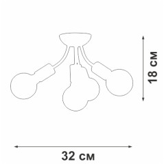 Потолочная люстра Vitaluce V3927-1/4PL