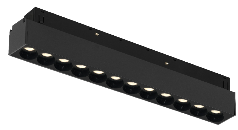 Трековый магнитный светильник iLedex Vision 4822-002-L235-12W-38DG-3000K-BK