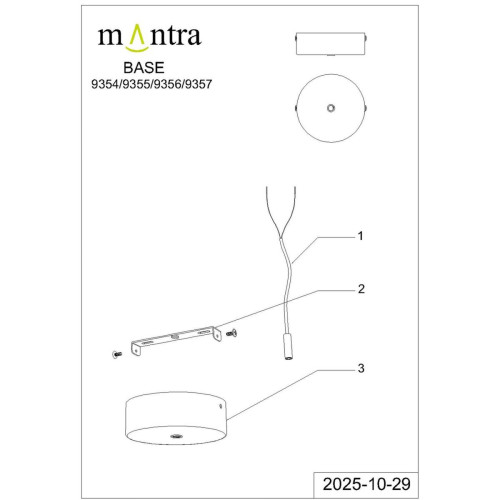 Подвесной светильник Mantra Boomerang 9356+9245 (1L)