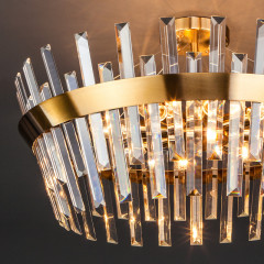 Люстра на штанге Eurosvet 10111/8 золотая бронза/прозрачный хрусталь Strotskis