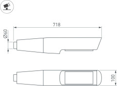 Уличный светильник Arlight OXOR-NOXT-EMP-718x100-75W Day4000 (BK, 120 deg, 230V) IP65 052481
