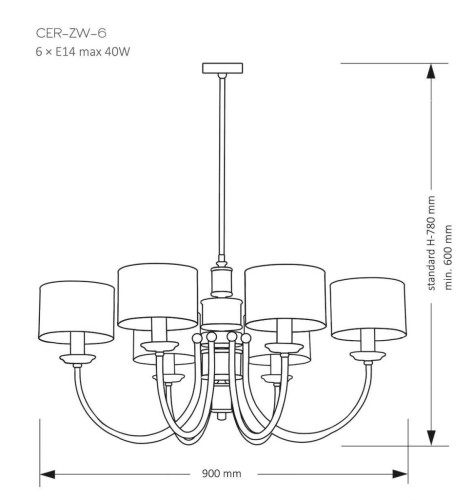 Подвесная люстра Kutek Mood Cero CER-ZW-6 (Z)