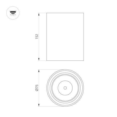 Накладной светильник Arlight SP-SALT-R75-15W Warm3000 (WH-BK, 40 deg, 230V) 057322
