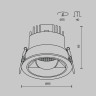 Встраиваемый светильник Maytoni Parete DL100-12W2.7-3-4K-RD-B