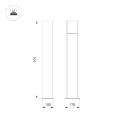 Ландшафтный светильник Arlight LGD-SEKVOYA-BOLL-H900-11W Warm3000 (BK, 120 deg, 230V) 054980