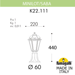 Ландшафтный светильник Fumagalli MINILOT/SABA K22.111.000.BXE27
