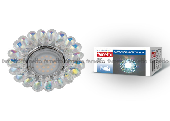 Встраиваемый светильник Fametto Peonia DLS-P119 GU5.3 CHROME/RAINBOW