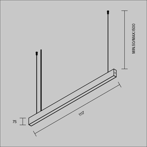 Линейный подвесной светильник Maytoni Technical Basis P070PL-2.7-3-4K-B