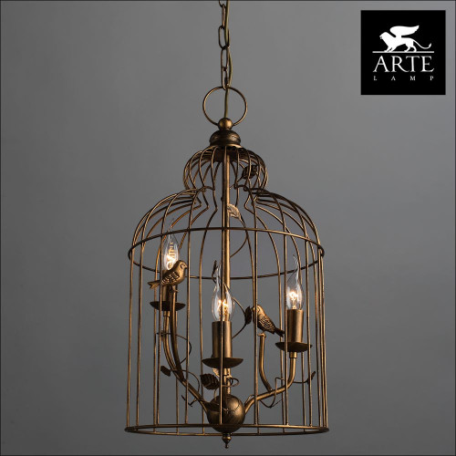 Подвесная люстра Arte Lamp Gabbia A1865SP-3BG
