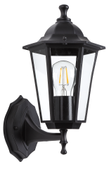 Уличный настенный светильник ЭРА Веледа GBW-104-BL-0360 230В Е27 IP54 чёрный вверх Б0071476