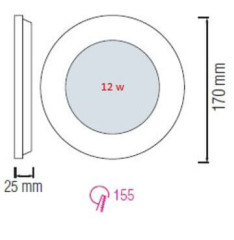 Встраиваемый светодиодный светильник Horoz Slim-12 12W 6400K 056-003-0012 HRZ33002853