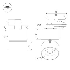 Трековый трехфазный светильник Arlight SP-PLURIO-TRACK-4TR-R77-9W Warm3000 038123