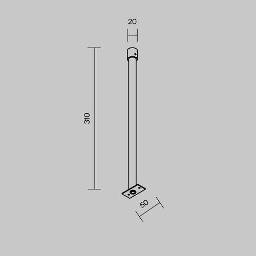 Жесткий подвес для уличной трековой системы Maytoni O-TR001-HL-W300