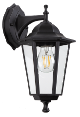 Уличный настенный светильник ЭРА Веледа GBW-104-1-BL-0360 230В Е27 IP54 чёрный вниз Б0071477