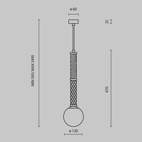 Подвесной светильник Maytoni Teatro MOD287PL-01BS1