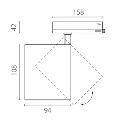 Трековый трехфазный светильник Quattro LED с адаптером Lightstar Alta Base A5446QT