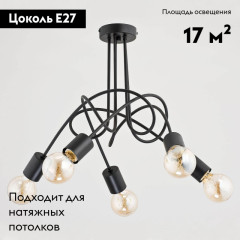 Потолочная люстра Alfa Tango Black 23175