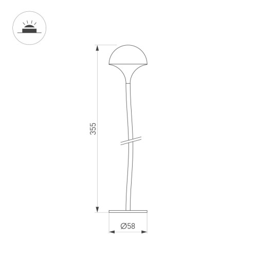 Ландшафтный светильник Arlight KT-MUCENA-BOLL-A-H350-1W Warm3000 (WH, 85 deg, 24V) 050669